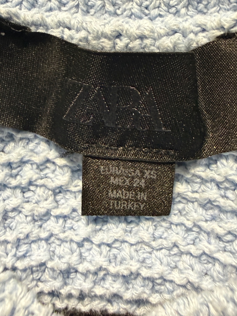 Zara Gold Shell Button Structured  Knit Vest - Baby Blue - Picture 7 of 7